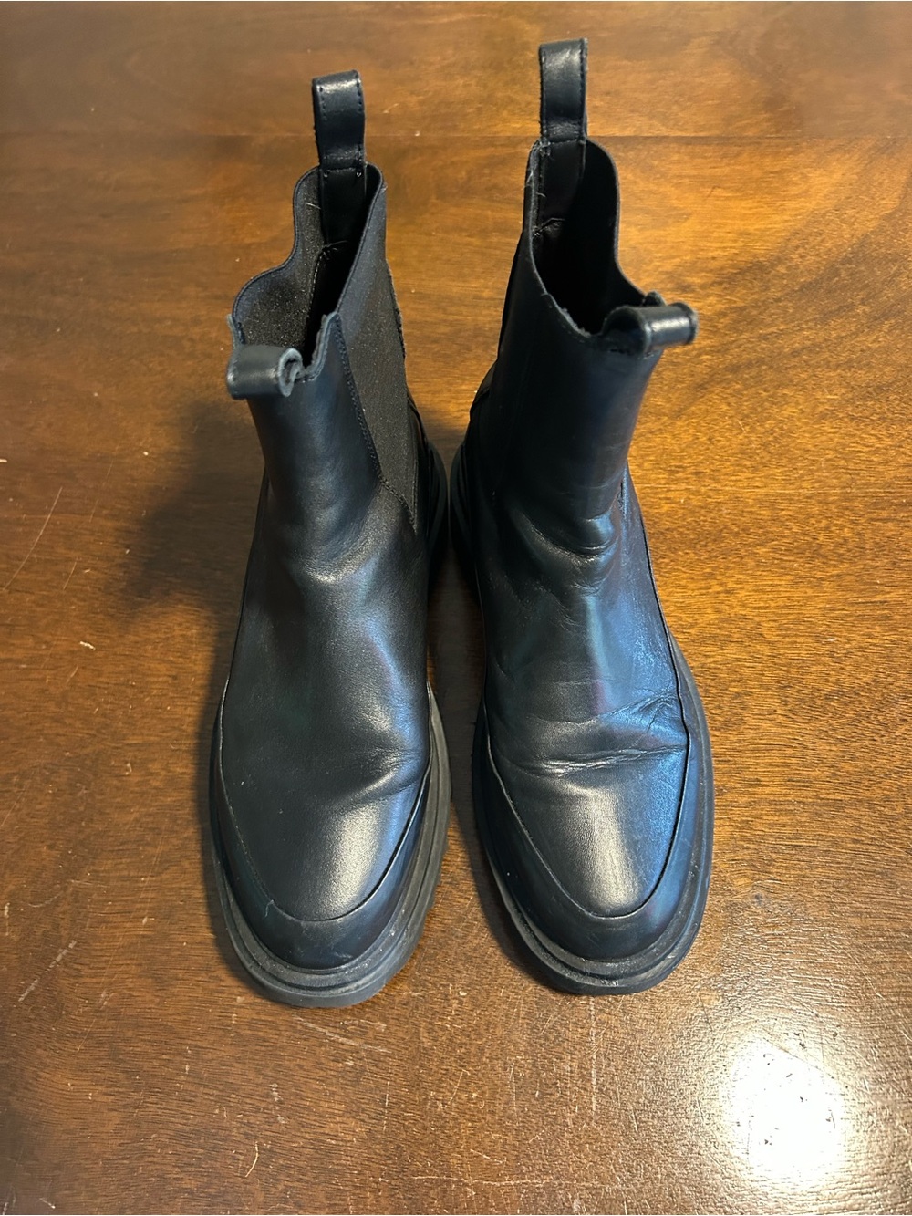 All Saints Chelsea style boots, black leather.